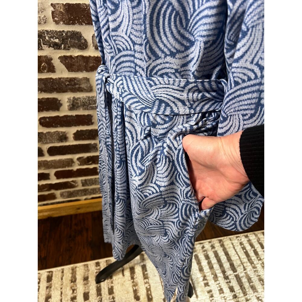 Haven Well Within Organic Cotton Jersey Abstract Wave Robe Women's Size L - Picture 4 of 7